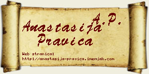 Anastasija Pravica vizit kartica